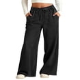 thumbnail image 1 of Elegyee Girls Active Pants Solid Drawstring Elastic Waist Loose Straight Pants, Sizes 4-14Y, 1 of 5