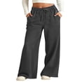thumbnail image 1 of Elegyee Girls Active Pants Solid Drawstring Elastic Waist Loose Straight Pants, Sizes 4-14Y, 1 of 5