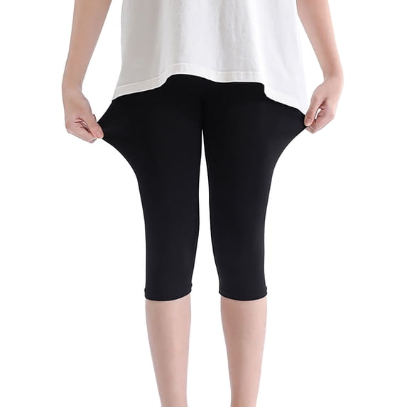 Elegyee Girls Athletic Capri Leggings Solid Workout Stretch Tights Cropped Pants, Sizes 2-12Y