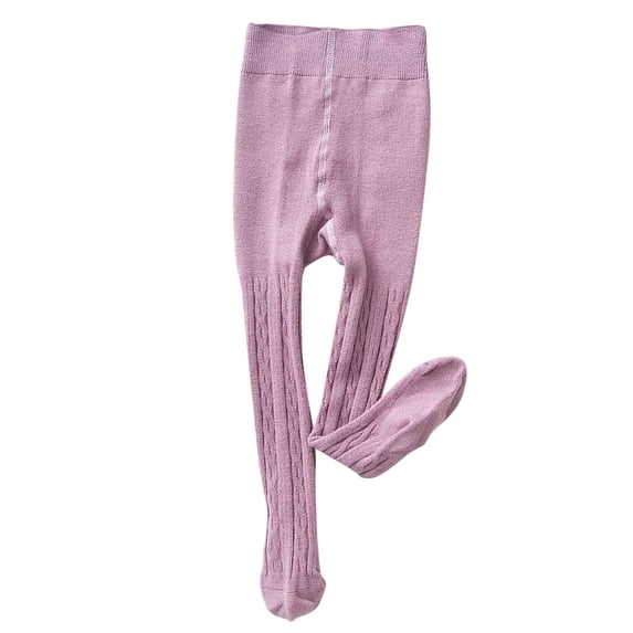 Elegyee Girls Casual Ribbed Stockings Breathable Stretch Solid Color Pantyhose, Sizes 0M-8Y