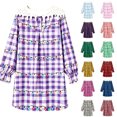 thumbnail image 1 of Elegyee Girls Christmas Nightgown Long Sleeve Plaid Sleep Dress Loungewear(3-14 Years), 1 of 5
