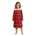 thumbnail image 1 of Elegyee Girls Christmas Nightgown Long Sleeve Plaid Sleep Dress Loungewear(3-14 Years), 1 of 5