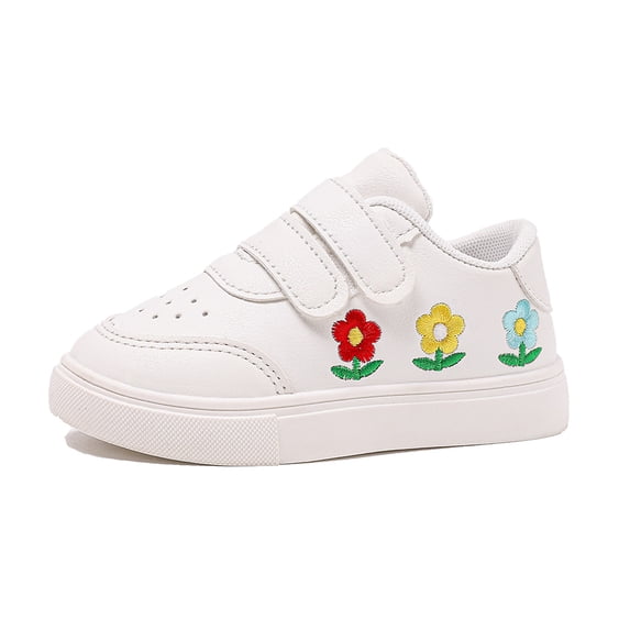 Elegyee Girls Classic Athletic Sports Shoes Embroidery Comfortable Running Flat Sneakers
