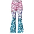 thumbnail image 1 of Elegyee Girls Flare Pants Fish Scale Pattern High Rise Soft Stretch Leggings, Sizes 2-14Y, 1 of 2