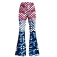 thumbnail image 1 of Elegyee Girls Flare Pants Fish Scale Pattern High Rise Soft Stretch Leggings, Sizes 2-14Y, 1 of 2