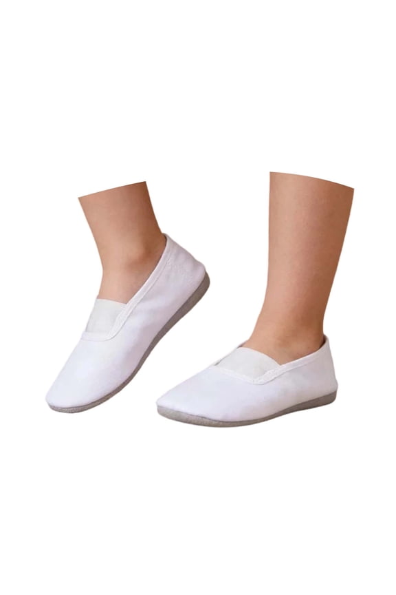 Girls Gymnastics Ballet Dance Shoes Solid Color No-Tie Lightweight Training Shoes