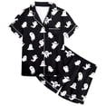 thumbnail image 1 of Elegyee Girls Halloween PJs Short Sleeve Button Down Shirt and Shorts Pajamas(2-13 Years), 1 of 3