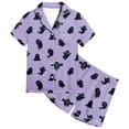thumbnail image 1 of Elegyee Girls Halloween PJs Short Sleeve Button Down Shirt and Shorts Pajamas(2-13 Years), 1 of 3
