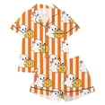thumbnail image 1 of Elegyee Girls Halloween Pajama Sets Cute Short Sleeve Kids Sleepwear, Orange, Size 2-3, 1 of 4