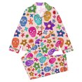 thumbnail image 1 of Elegyee Girls' Halloween Pajama Sets Long Sleeve Notch Collar Shirt Pants Pjs, Pink, Size 13-14, 1 of 4