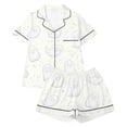 thumbnail image 1 of Elegyee Girls Halloween Pajamas Ghost Button Down Short Sleeve Top Shorts PJs(1-14 Years), 1 of 4