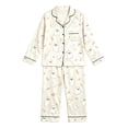 thumbnail image 1 of Elegyee Girls Halloween Pajamas Long Sleeve Button Up Shirt Pants Pjs, White, Size 7-8, 1 of 2
