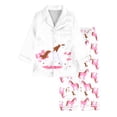 thumbnail image 1 of Elegyee Girls Pajamas Horse Print Button Front Long Sleeve Top Pants Sleepwear(3-14 Years), 1 of 3