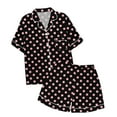 thumbnail image 1 of Elegyee Girls Polka Dot Pajamas Short Sleeve Button Shirt Shorts Set, Size 8-9, 1 of 3