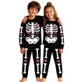 thumbnail image 1 of Elegyee Girls Skeleton Pajamas Comfy Long Sleeved Top Pants Sleepwear Kids PJs(2-10 Years), 1 of 6