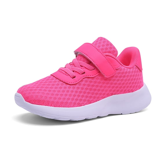 Elegyee Girls Sports Mesh Shoes Solid Color Lightweight Non Athletic Running Sneakers