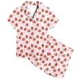 thumbnail image 1 of Elegyee Girls Strawberry Pattern Pajamas Short Sleeve Sleepwear Set, Size 12-13, 1 of 3