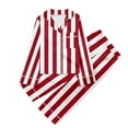 thumbnail image 1 of Elegyee Girls Striped Pajamas Long Sleeve Button Down Shirt Pants Sleepwear Set, Red, Size 11-12, 1 of 3