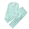 thumbnail image 1 of Elegyee Girls Striped Pajamas Long Sleeve Button Down Shirt Pants Sleepwear Set, Size 9-10, 1 of 3