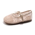 thumbnail image 1 of Elegyee Girls Summer Princess Shoes Bowkont Strap Lace Mesh Breathable Slip-On Flats Sneakers, 1 of 4