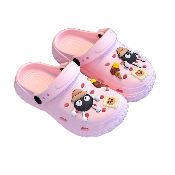 Elegyee Girls Summer Sweet Clogs Casual Breathable Cartoon Sole Sandals Beach Slippers