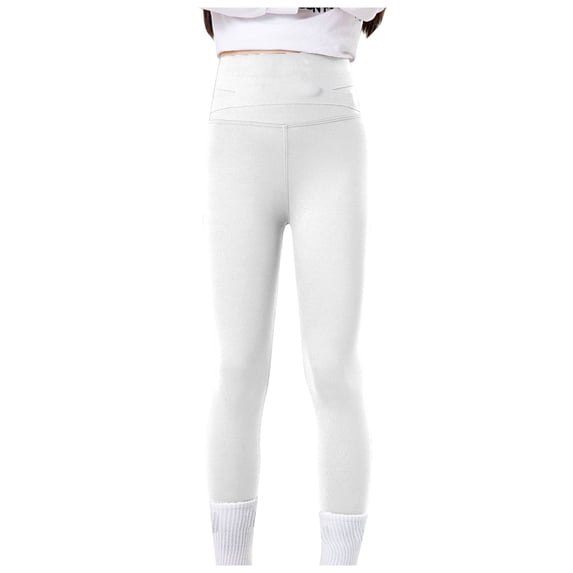 Elegyee Girls Summer Yoga Leggings Casual Silm Quick Dry Solid Elastic Waist Pants, Sizes 3-16