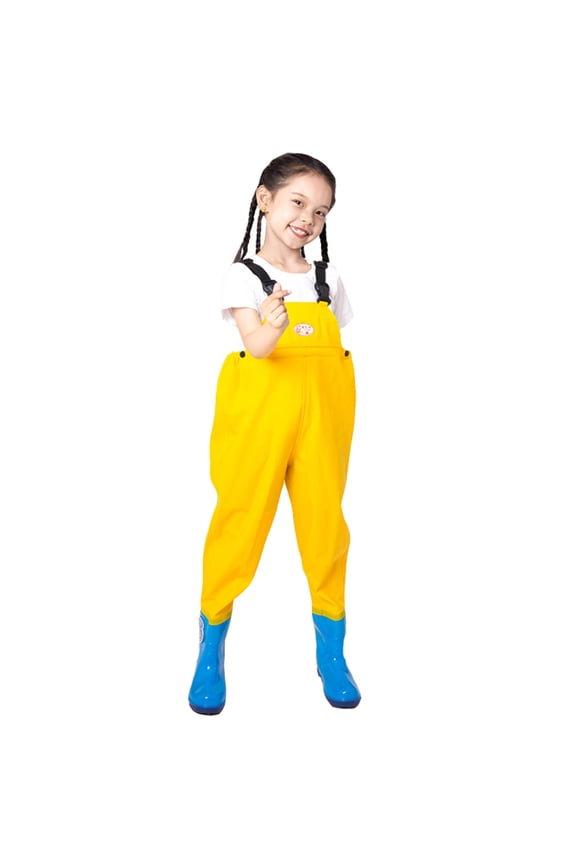Girls Waterproof Youth Fishing Waders with Boots and Pockets, Sizes 2-16Y