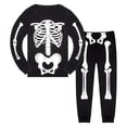 thumbnail image 1 of Elegyee Halloween Boys Skeleton Pajamas Long Sleeve Top Pants Kids Sleepwear(2-10 Years), 1 of 4