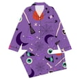 thumbnail image 1 of Elegyee Halloween Pajama Sets for Toddler Girls Long Sleeve Top Pants Nightwear, Purple, Size 3-4, 1 of 4