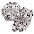 thumbnail image 1 of Elegyee Infant Girls Flannel Pajamas Winter Warm Cute Long Sleeve Sleepwear, Grey, Size 18-24M, 1 of 3