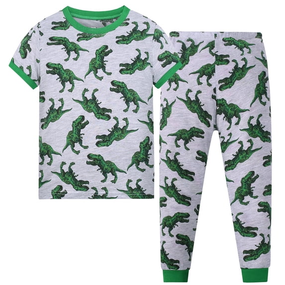 Elegyee Kids Pajamas Short Sleeve Top Pants Snug Fit Sleepwear Pj's, Size 1-2