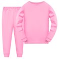 thumbnail image 1 of Elegyee Kids Pajamas Solid Basic Long Sleeve Top Pants Base Layer Sleepwear(2-10 Years), 1 of 4