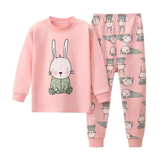 Elegyee Kids Pajamas for Boys Girls Graphic Long Sleeved Sleepwear Set, White, Size 8-9