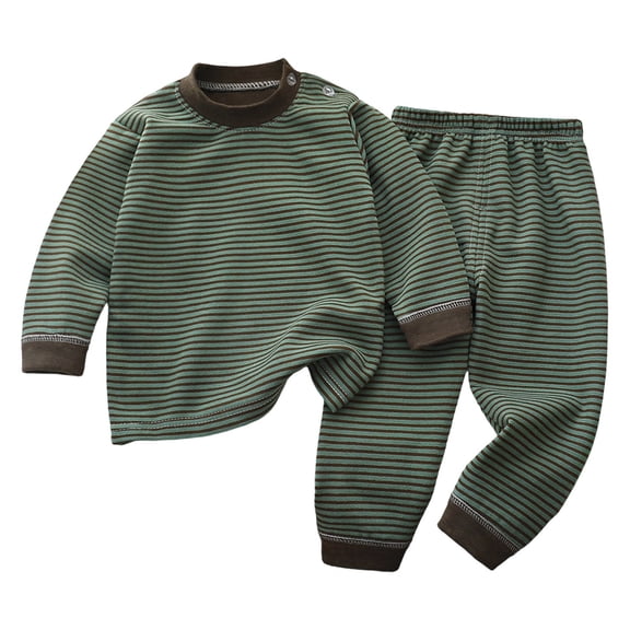 Elegyee Kids Thermal Underwear Winter Warm Pajamas Long Sleeve Top Pants Base Layer(3M-8Y)