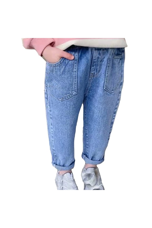 Little Boys Jeans Ripped Elastic Waist Pull On Baggy Streetwear Demin Pants