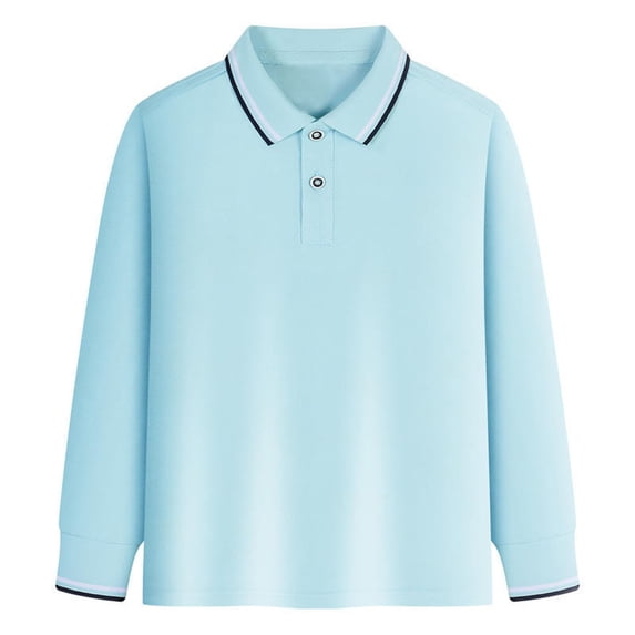 Elegyee Little Girls Long Sleeve Shirts School Uniform Interlock Polo Shirt Assorted Colors