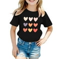thumbnail image 1 of Elegyee Summer Trendy T-Shirt Hearts Print Short Sleeve Soft Breathable Top, Sizes 3-12Y, 1 of 4