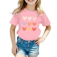 thumbnail image 1 of Elegyee Summer Trendy T-Shirt Hearts Print Short Sleeve Soft Breathable Top, Sizes 3-12Y, 1 of 4