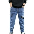 thumbnail image 1 of Elegyee Toddler Boys Jeans Ripped Elastic Waist Pull On Baggy Streetwear Demin Pants, 1 of 4