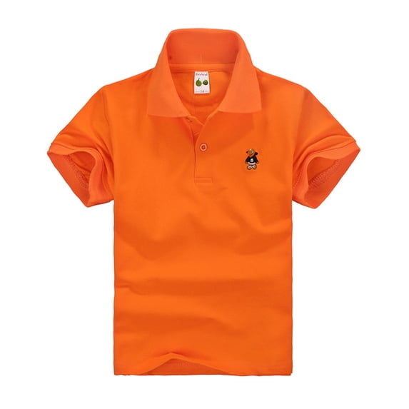 Elegyee Toddler Boys Polo Shirt Embroidery Solid Color Short Sleeve Soft Tops, Sizes 6M-12Y