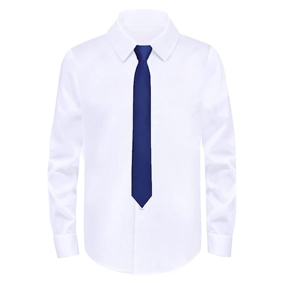 Elegyee Toddler Boys formal Dress Shirt Casual Party Solid Collared Long Sleeve Shirt with Tie