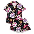 thumbnail image 1 of Elegyee Toddler Girls Funny Halloween Pajama Set Short Sleeve Kids Nightwear, Black, Size 3-4, 1 of 4