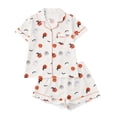 thumbnail image 1 of Elegyee Toddler Girls Halloween Cute Short Sleeved Top Shorts Pajamas, 2-Piece, White, Size 3-4, 1 of 8