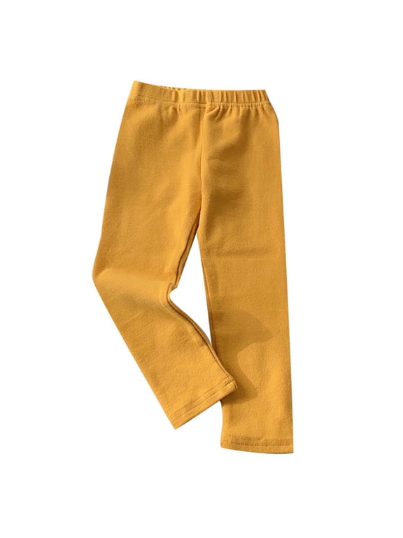 Toddler Girls Leisure Pants Solid Elastic Waist Soft Stretch Pull-On Leggings