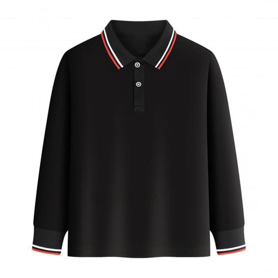 Elegyee Toddler Girls Long Sleeve Shirts School Uniform Interlock Polo Shirt Assorted Colors