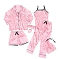 thumbnail image 1 of Elegyee Toddler Girls Silk Pajamas 7 Piece Polka Dot Sleepwear Loungewear Set, Size 4-5, 1 of 3