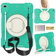 thumbnail image 1 of Elehold 3 Layers Multi-Functional Case for 10.2-inch iPad 9th/ 8th/ 7th Generation Case,with Heavy Duty Shock Resistant Rugged Protection Shoulder Strap Ring Kickstand Protective Case,Mint, 1 of 8