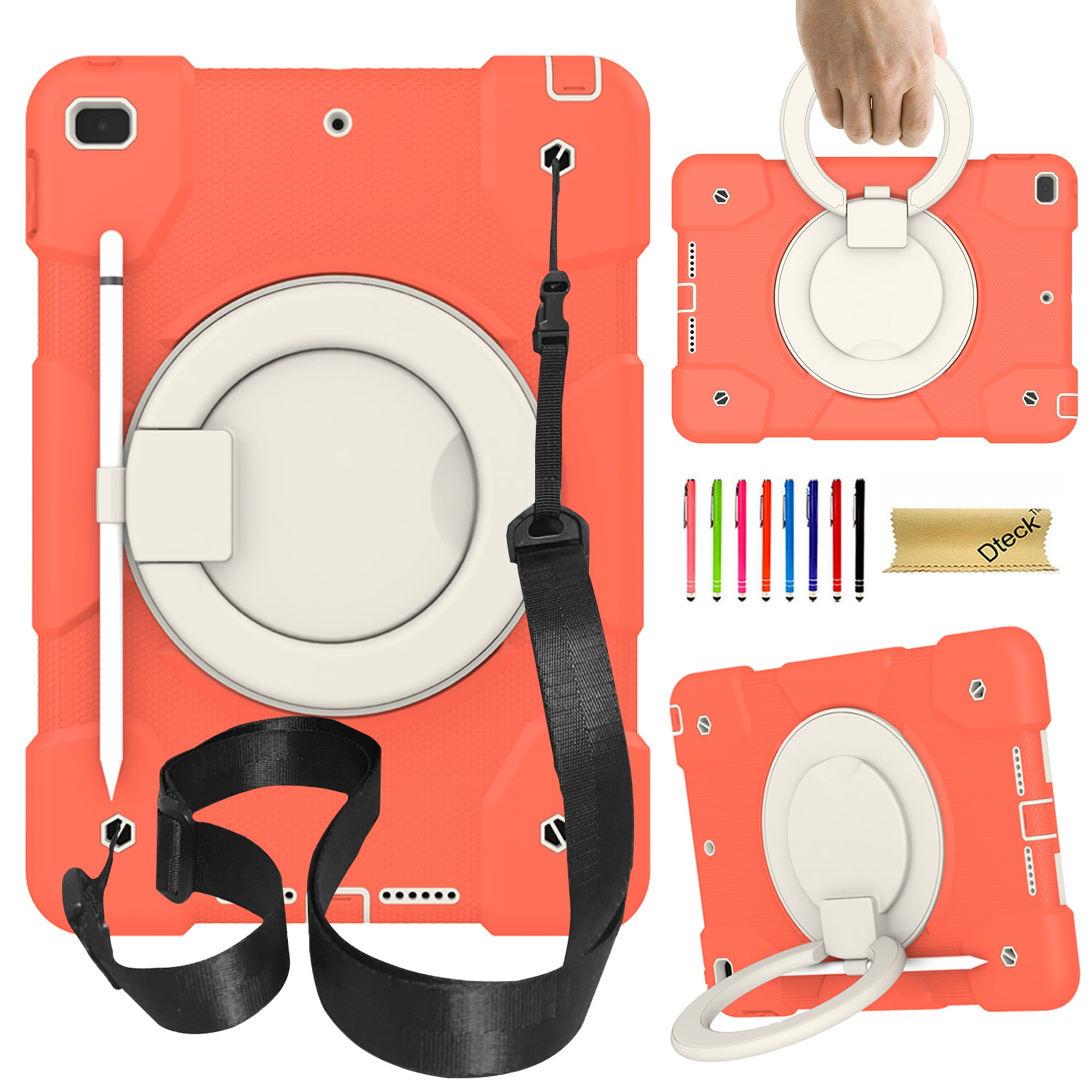 iPad 10.2 inch Case, iPad 9th/8th/7th Gen Case with 360° Ring Holder, Dteck  Heavy Duty 3 in 1 Shockproof Bumper Full Body Drop Protection with