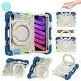 thumbnail image 1 of Elehold 3 Layers Multi-Functional Case for Apple iPad mini 5/mini 4,with Heavy Duty Shock Resistant Rugged Protection Hand Holder Ring Kickstand Protective Case,Rainbowblue, 1 of 13
