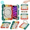 thumbnail image 1 of Elehold 3 Layers Multi-Functional Case for Apple iPad mini 5/mini 4,with Heavy Duty Shock Resistant Rugged Protection Hand Holder Ring Kickstand Protective Case,Rainbowred, 1 of 13